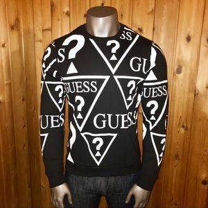 guess repeat logo crewneck